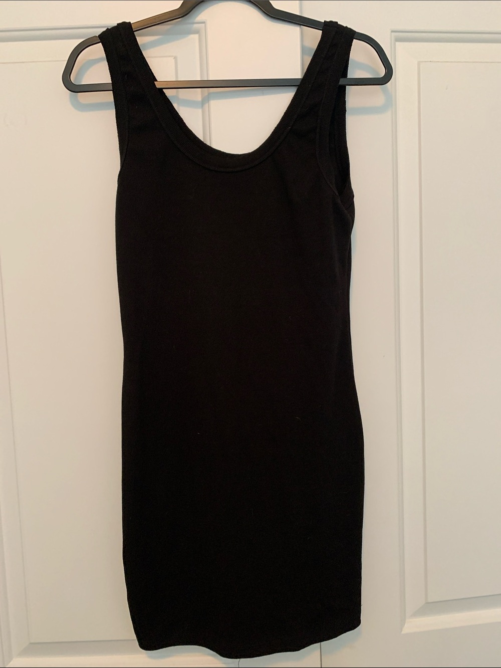 Fashion Nova Black Ribbed Tank Mini Dress